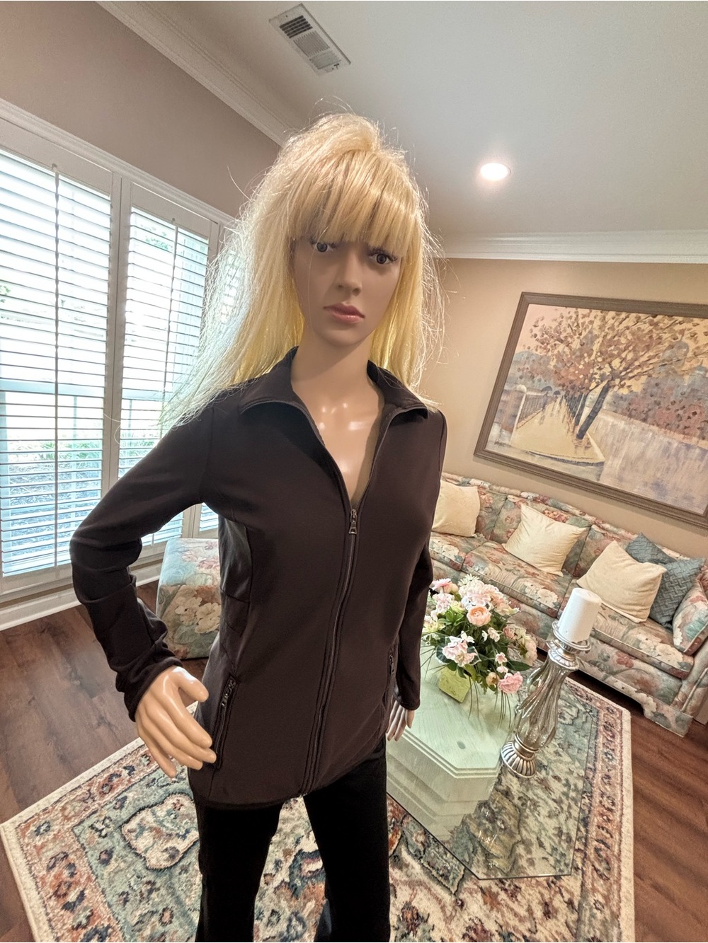 Prada Womens Dark Brown Zip-Front Bomber Jacket